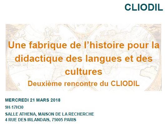 CLIODIL: Une fabrique de l’histoire pour la didactique des langues et des cultures